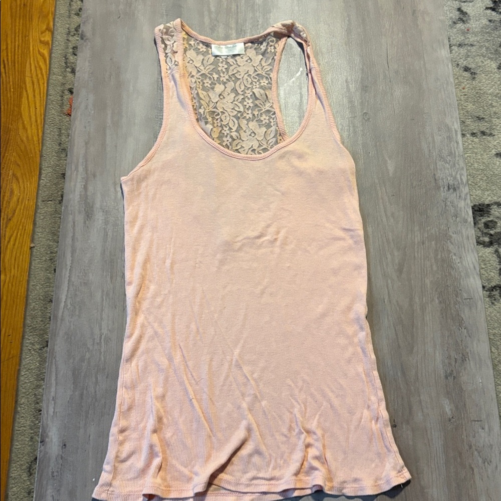 American Age Blush Lace Sleeveless Top